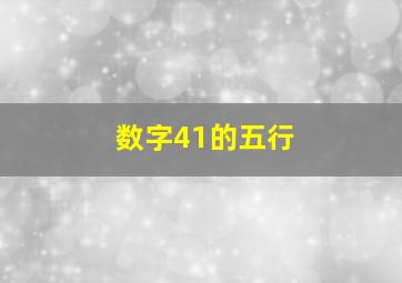 数字41的五行