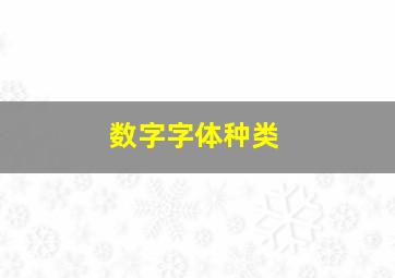 数字字体种类