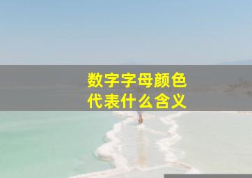 数字字母颜色代表什么含义