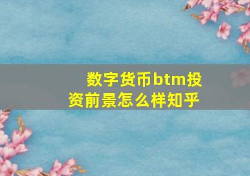 数字货币btm投资前景怎么样知乎