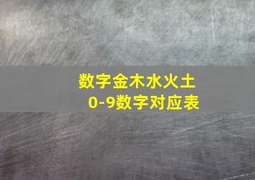 数字金木水火土0-9数字对应表