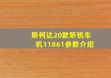 斯柯达20款昕锐车机11861参数介绍