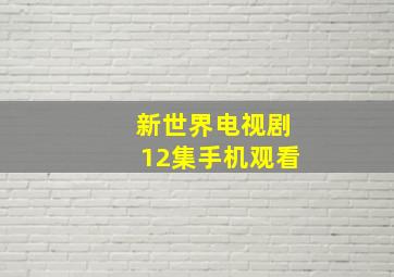 新世界电视剧12集手机观看