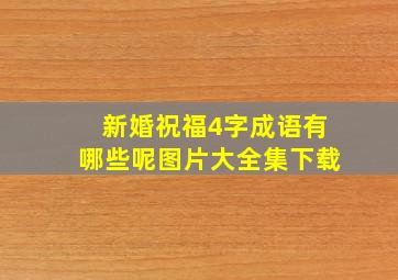 新婚祝福4字成语有哪些呢图片大全集下载