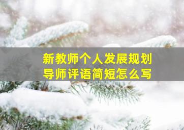 新教师个人发展规划导师评语简短怎么写