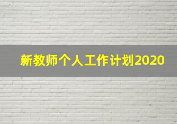 新教师个人工作计划2020