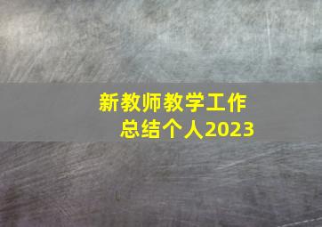 新教师教学工作总结个人2023