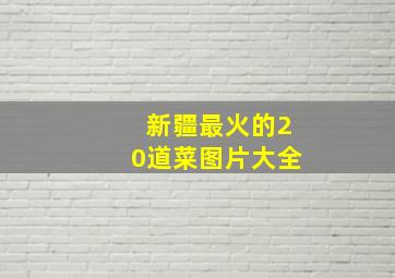 新疆最火的20道菜图片大全