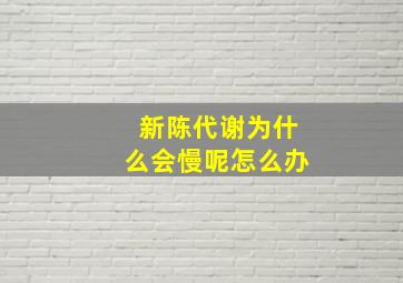 新陈代谢为什么会慢呢怎么办