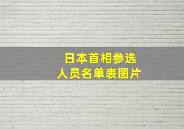 日本首相参选人员名单表图片