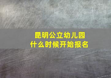 昆明公立幼儿园什么时候开始报名