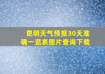 昆明天气预报30天准确一览表图片查询下载