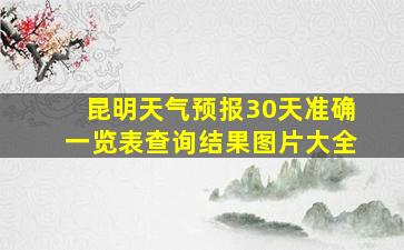 昆明天气预报30天准确一览表查询结果图片大全