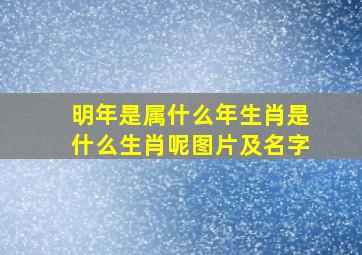 明年是属什么年生肖是什么生肖呢图片及名字