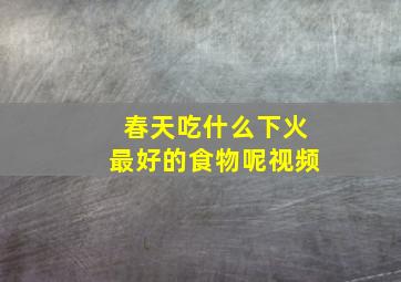 春天吃什么下火最好的食物呢视频