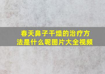 春天鼻子干燥的治疗方法是什么呢图片大全视频