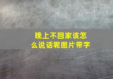 晚上不回家该怎么说话呢图片带字