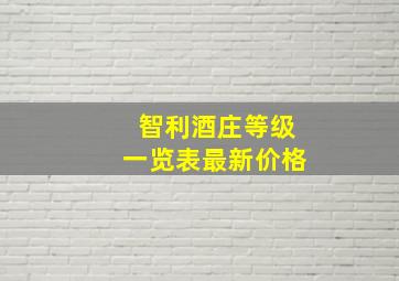 智利酒庄等级一览表最新价格