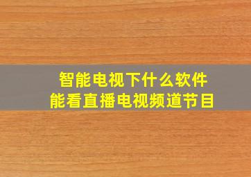 智能电视下什么软件能看直播电视频道节目