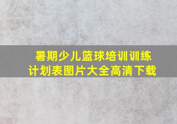 暑期少儿篮球培训训练计划表图片大全高清下载