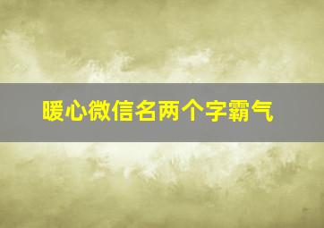 暖心微信名两个字霸气