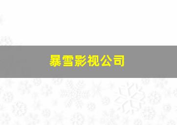 暴雪影视公司