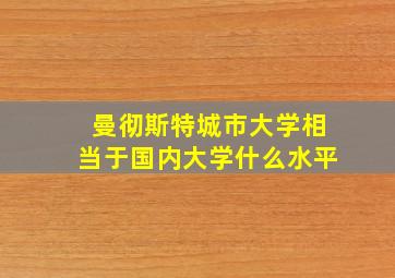 曼彻斯特城市大学相当于国内大学什么水平