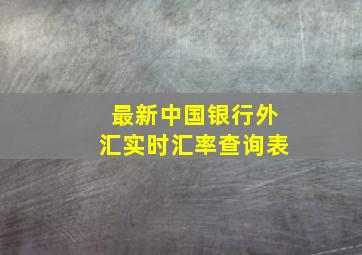 最新中国银行外汇实时汇率查询表