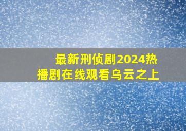 最新刑侦剧2024热播剧在线观看乌云之上