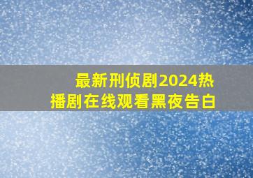 最新刑侦剧2024热播剧在线观看黑夜告白