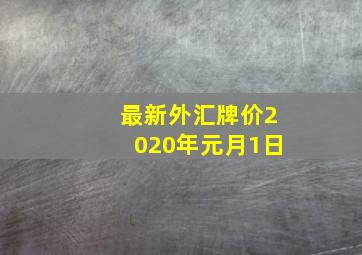 最新外汇牌价2020年元月1日