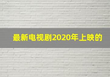 最新电视剧2020年上映的