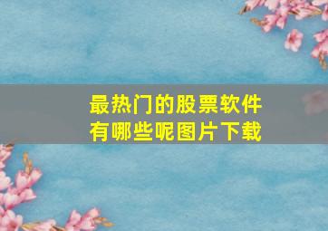 最热门的股票软件有哪些呢图片下载