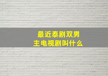 最近泰剧双男主电视剧叫什么