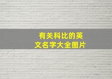 有关科比的英文名字大全图片