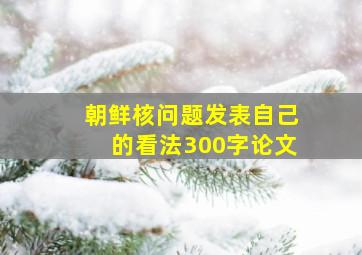 朝鲜核问题发表自己的看法300字论文