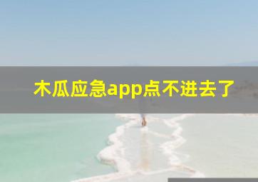 木瓜应急app点不进去了