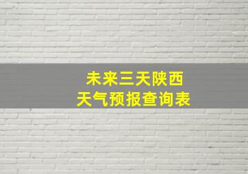 未来三天陕西天气预报查询表