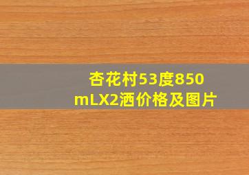 杏花村53度850mLX2洒价格及图片