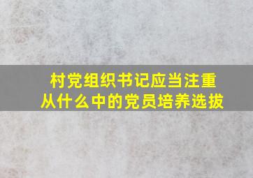 村党组织书记应当注重从什么中的党员培养选拔