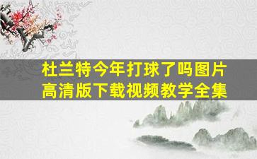 杜兰特今年打球了吗图片高清版下载视频教学全集