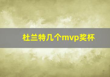 杜兰特几个mvp奖杯