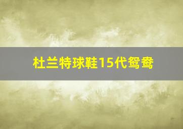 杜兰特球鞋15代鸳鸯