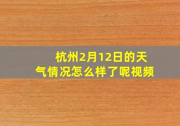 杭州2月12日的天气情况怎么样了呢视频