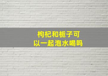 枸杞和栀子可以一起泡水喝吗