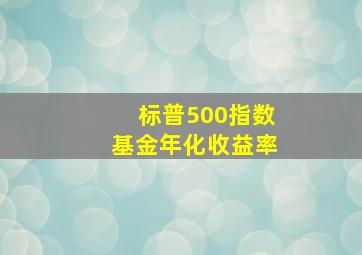 标普500指数基金年化收益率