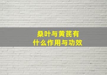 桑叶与黄芪有什么作用与功效