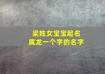 梁姓女宝宝起名属龙一个字的名字