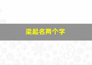 梁起名两个字