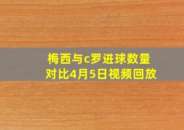 梅西与c罗进球数量对比4月5日视频回放